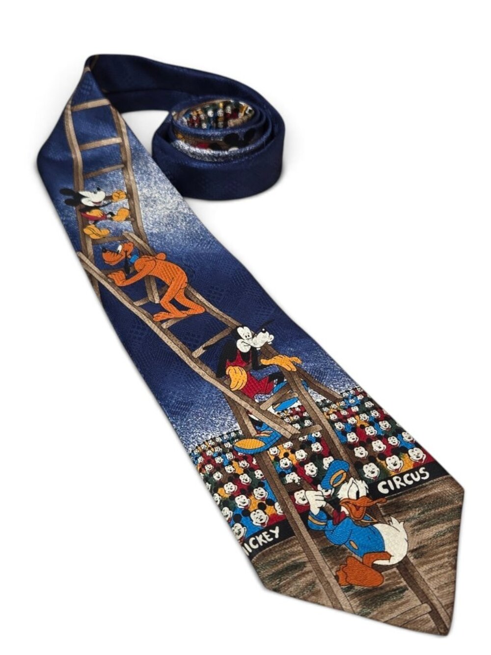 Disney Mickey Unlimited Circus Goofy Pluto‎ Circus Ladder Tie Office Fun Party